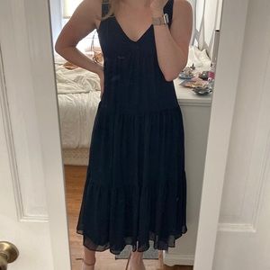 Navy blue women’s maxi / midi dress, great condition, size 2 but fits like 4